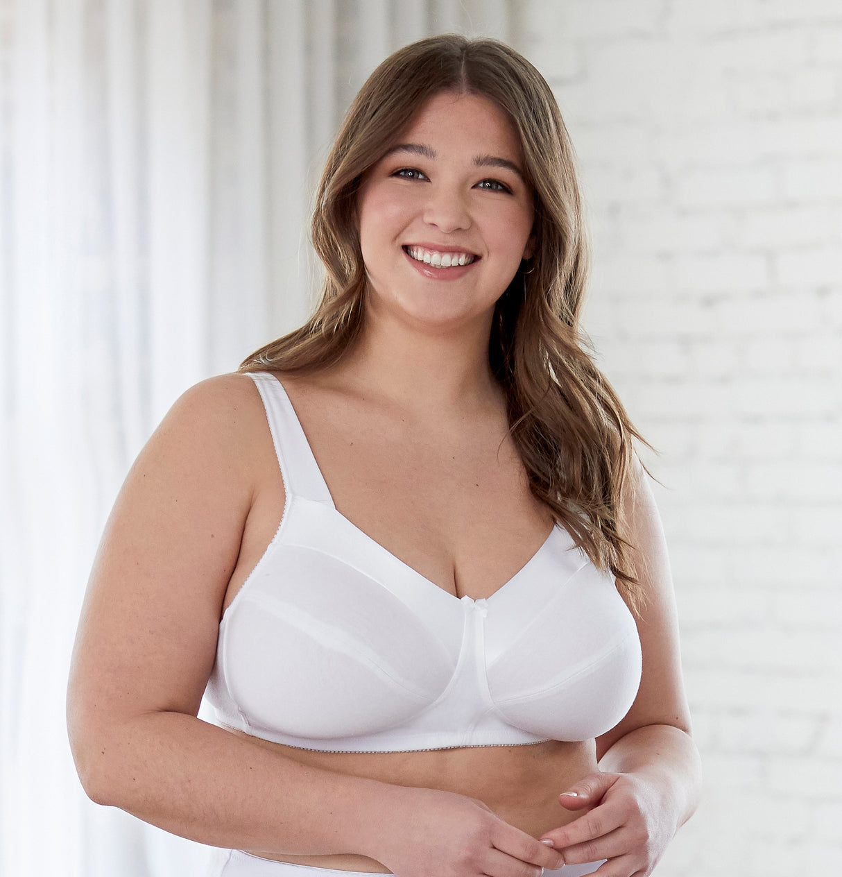 Soutien-gorge en coton sans fil à bordure en satin avec bonnets non doublés