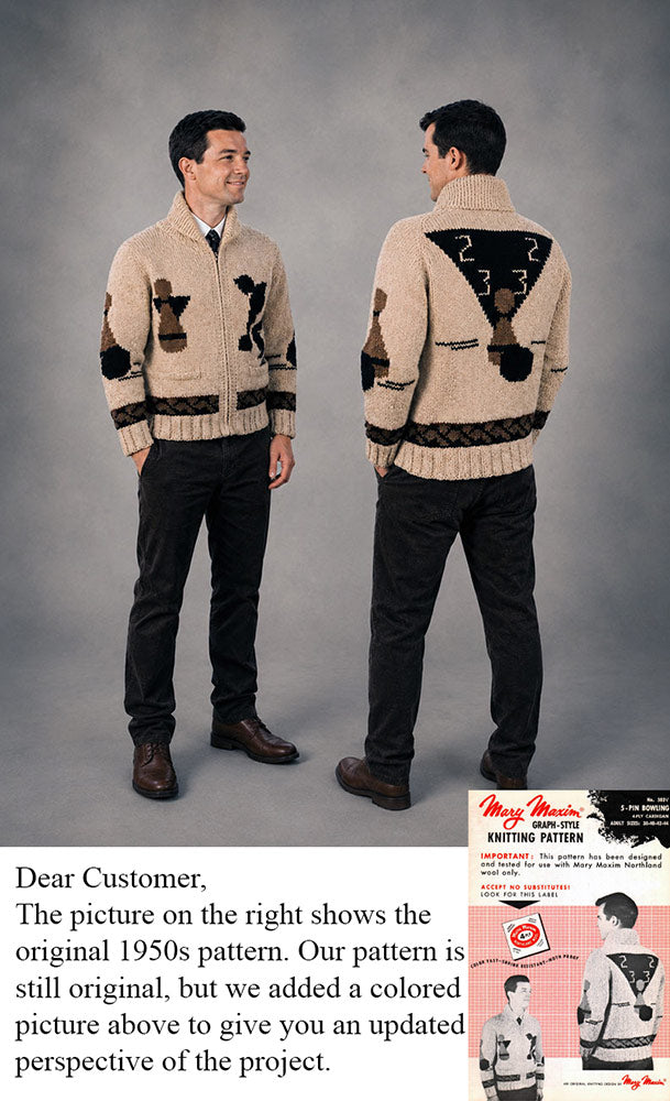 5-Pin Bowling Cardigan Pattern