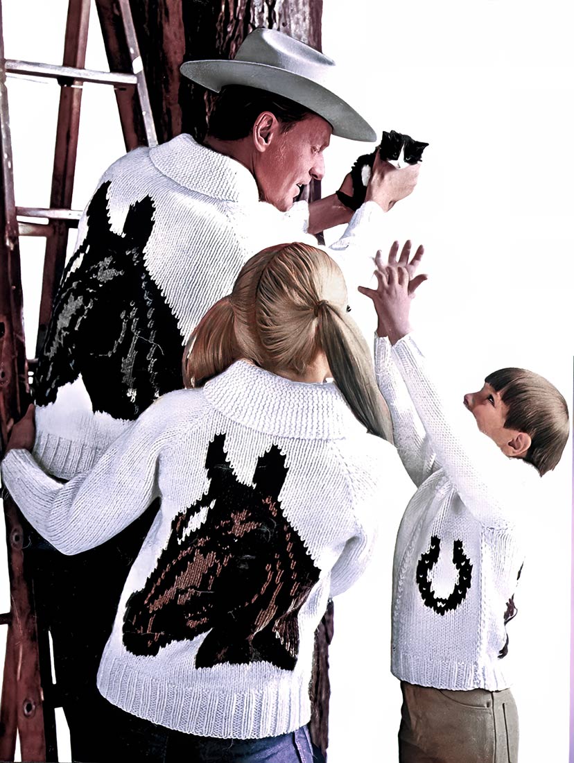 Men's or Ladies' Cardigan - Horsehead Pattern