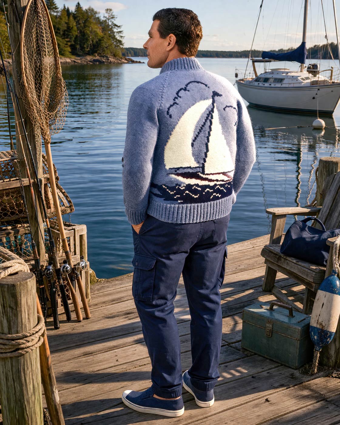 Men's Sail Boat Cardigan Pattern