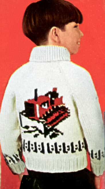 Children's Tractor Cardigan Pattern