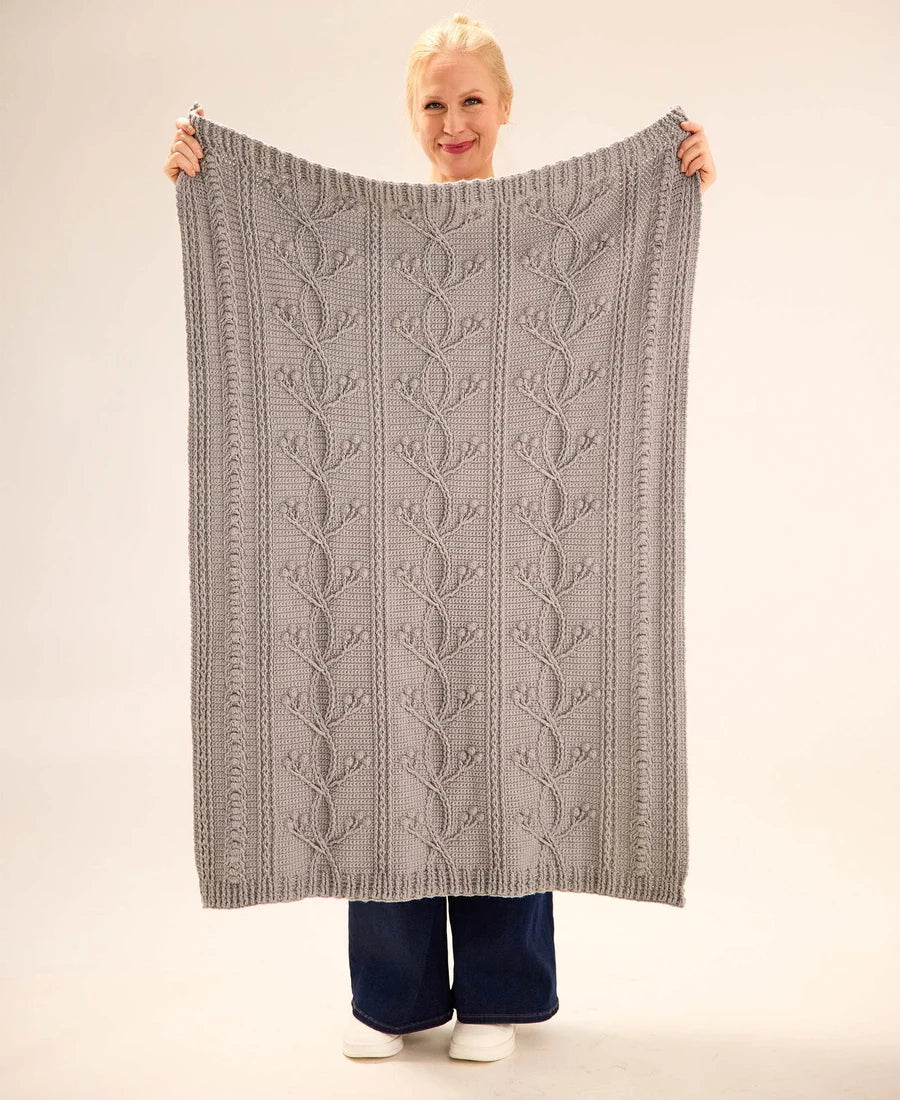 Free Cable and Clusters Blanket Pattern