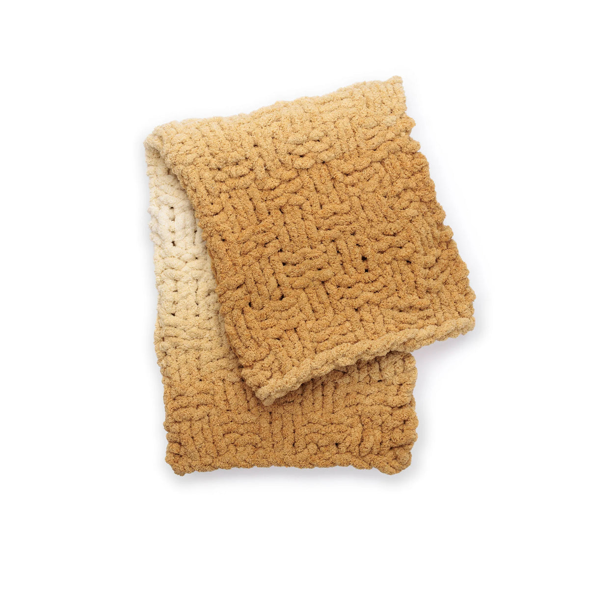 Free Bernat Woven Shift Table Knit Blanket Pattern