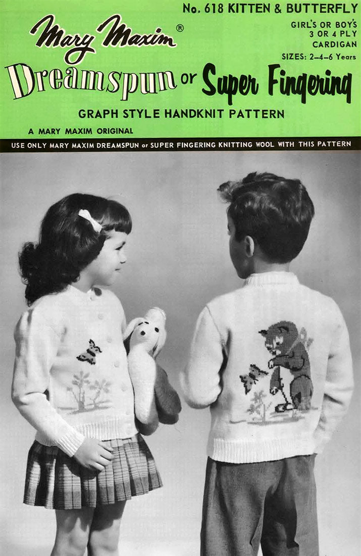 Modèle de cardigan chaton et papillon