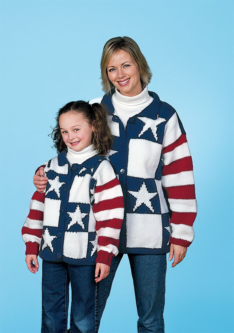 Stars and Stripes Adult Cardigan Pattern