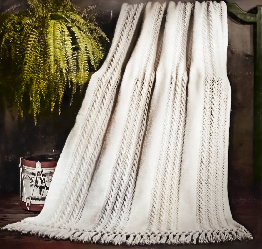 Cable and Lace Afghan Pattern