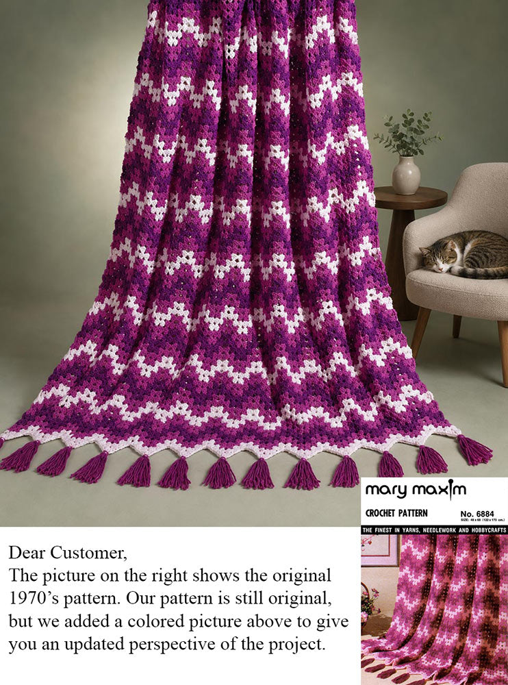 Motif afghan ondulé en dentelle