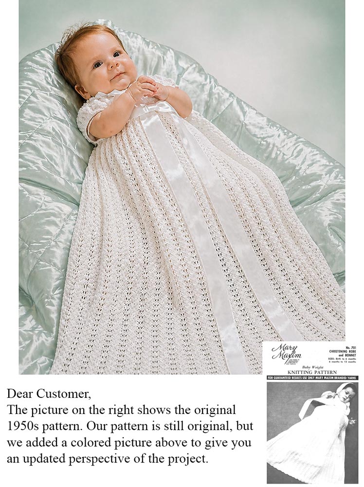 Christening Robe & Bonnet Pattern