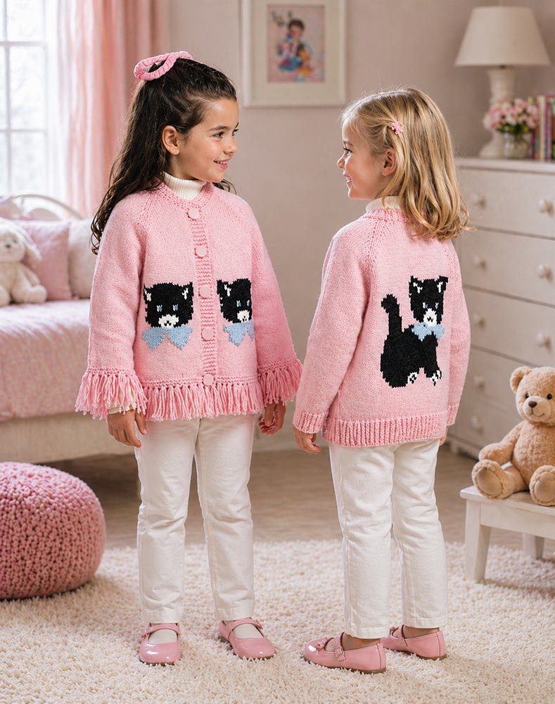 Modèle de cardigan chaton