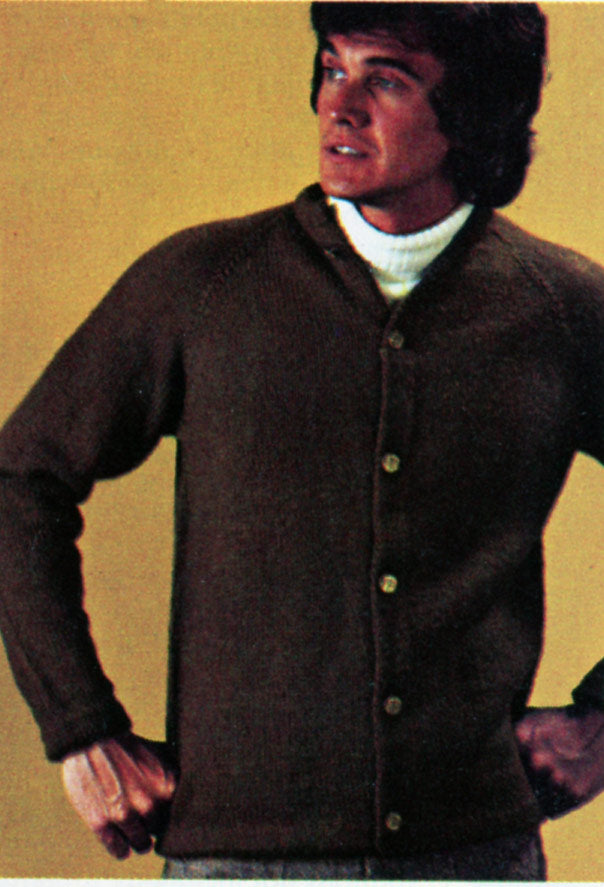 Men's Round Neck Cardigan Pattern
