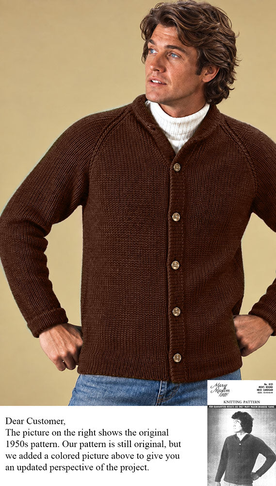 Men's Round Neck Cardigan Pattern