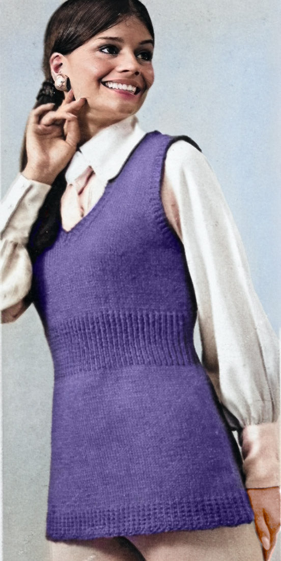 Modèle de gilet pull côtelé