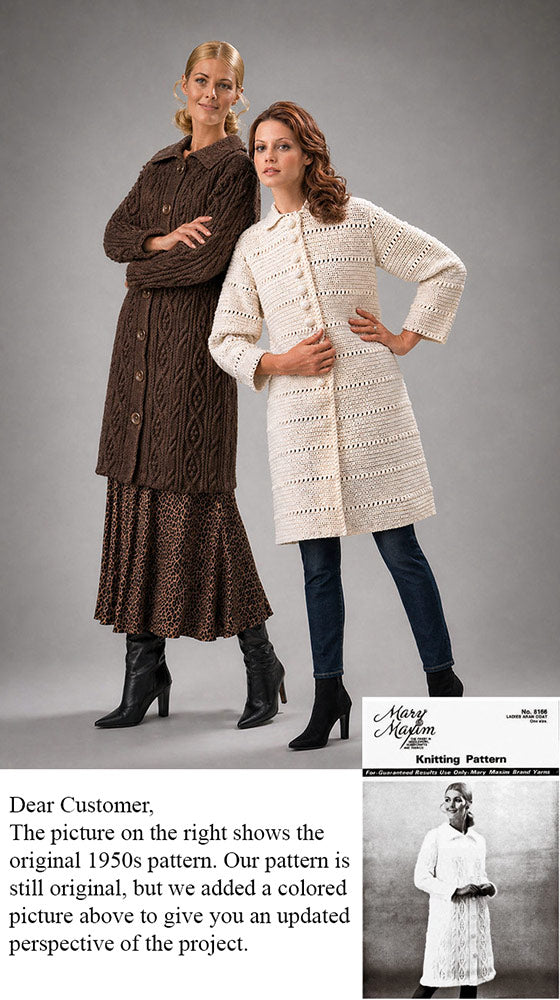 Ladies' Aran Isle Coat Pattern
