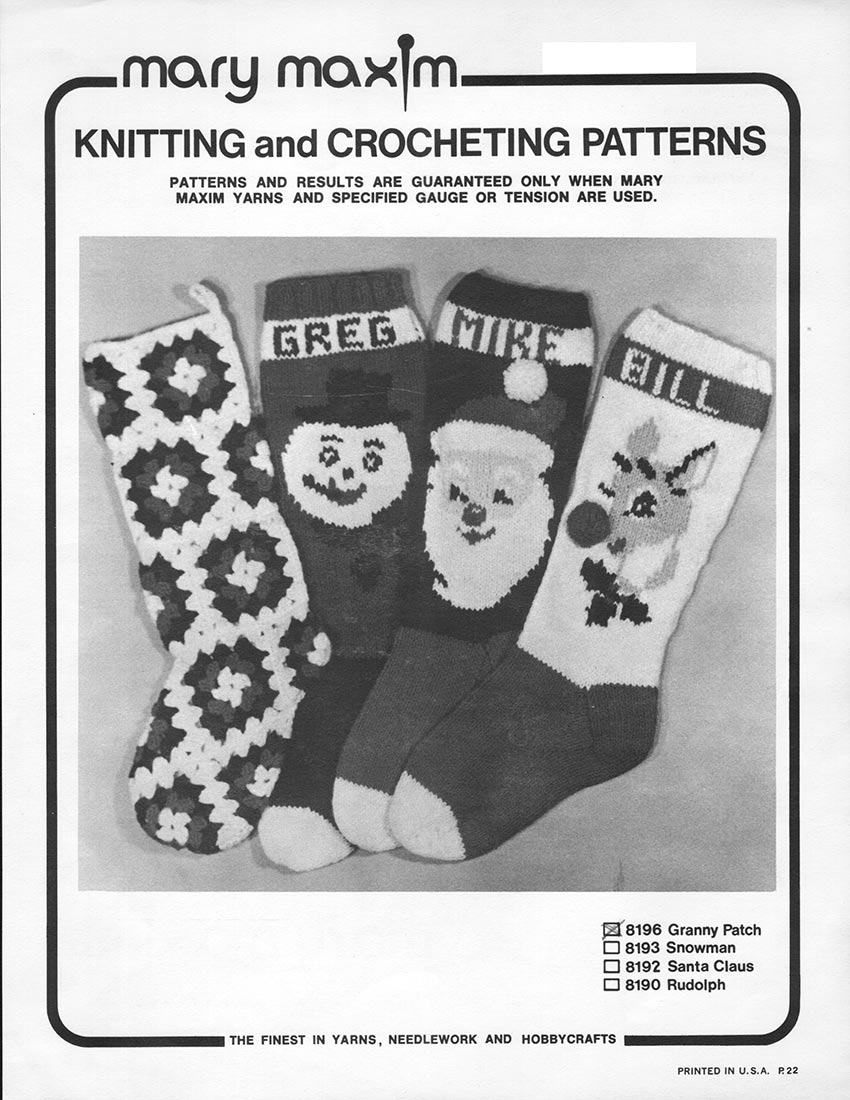 Granny Patch Christmas Stocking Pattern