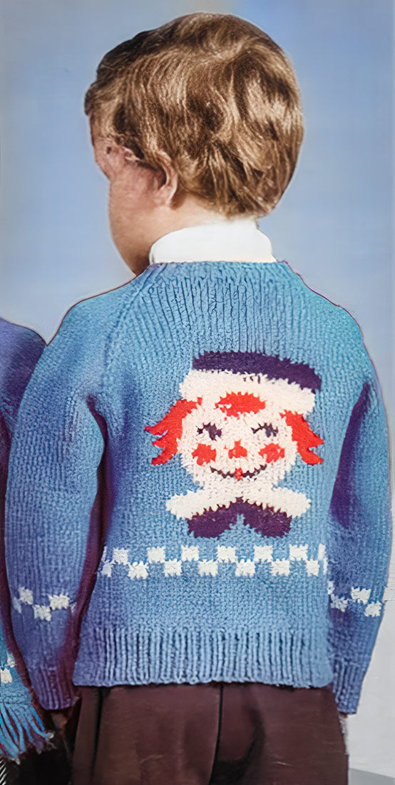 Tot's Cardigan - Rag Doll - Boy Pattern