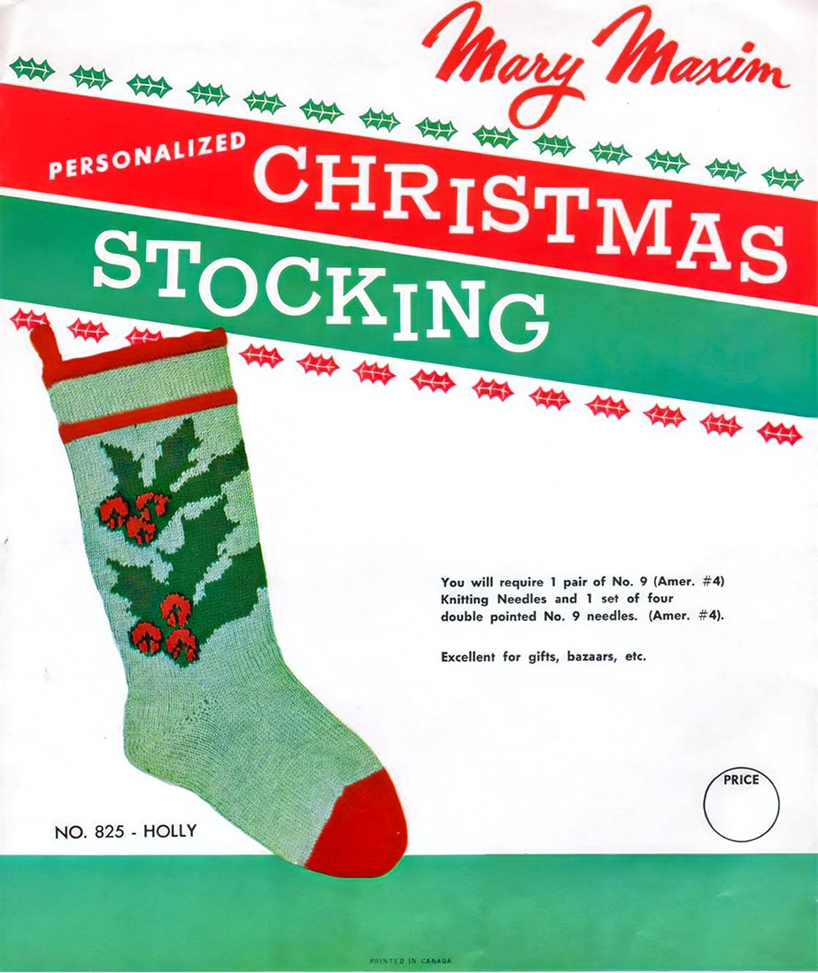 Holly Christmas Stocking Pattern