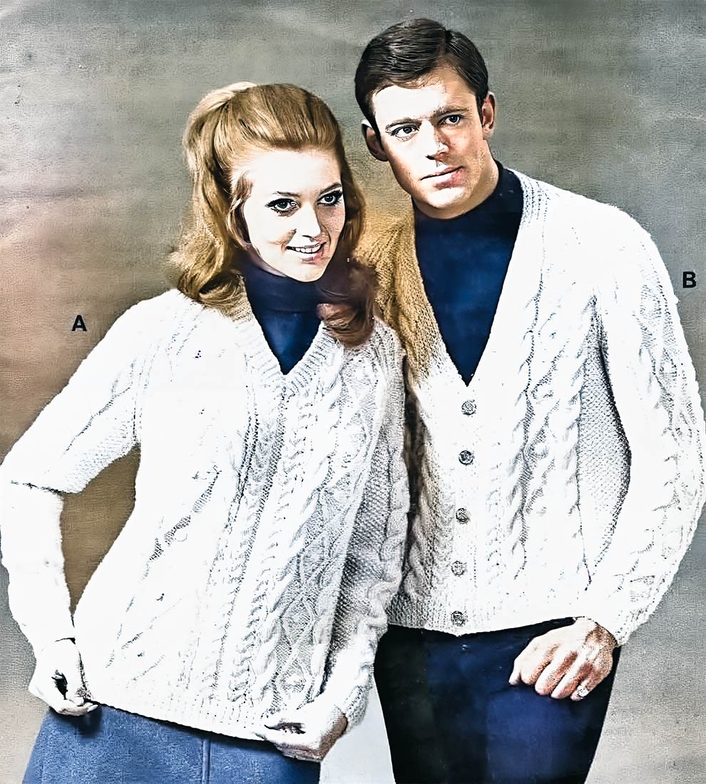 Modèle de pull et cardigan pour hommes ou femmes