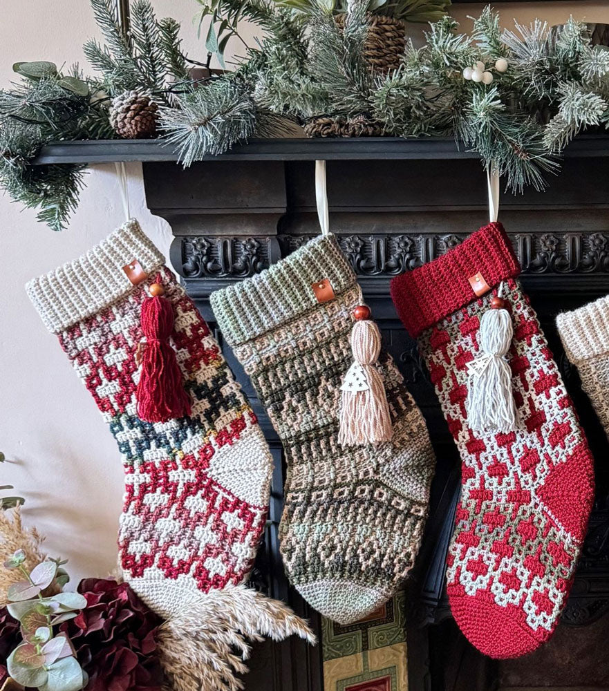 Bas de Noël en mosaïque
