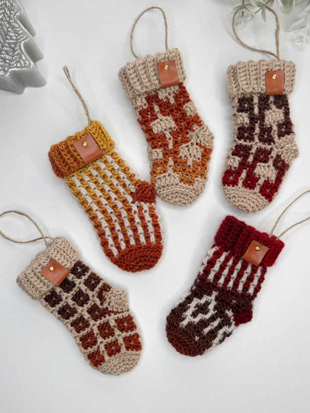 Yuletide Mosaic Mini Stockings