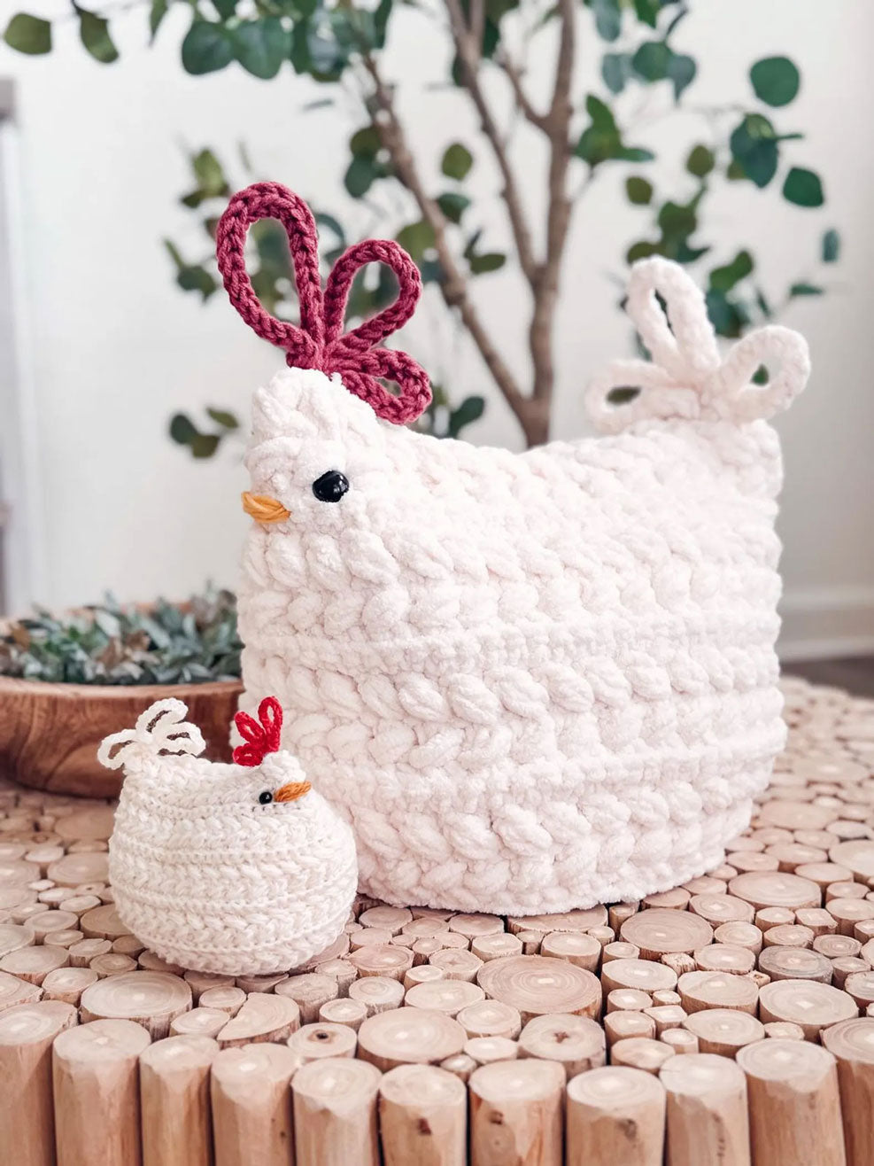Wheat Stitch Crochet Chickens