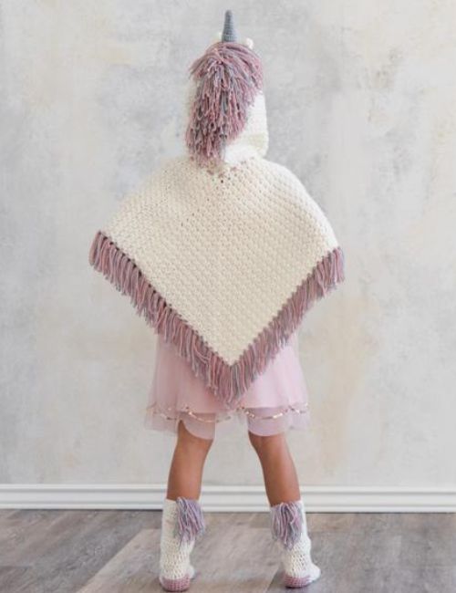 Hooded Unicorn Child & Adult Poncho and Socks