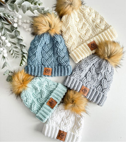 Cozy Cottage Cabled Family Hats