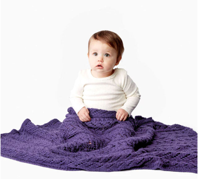Cables & Lace Knit Baby Blanket