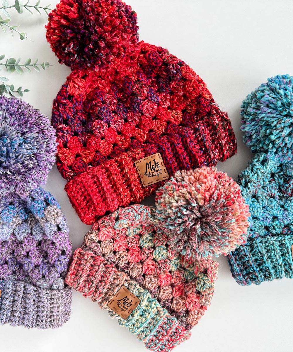 Chapeau à grosses mailles granny