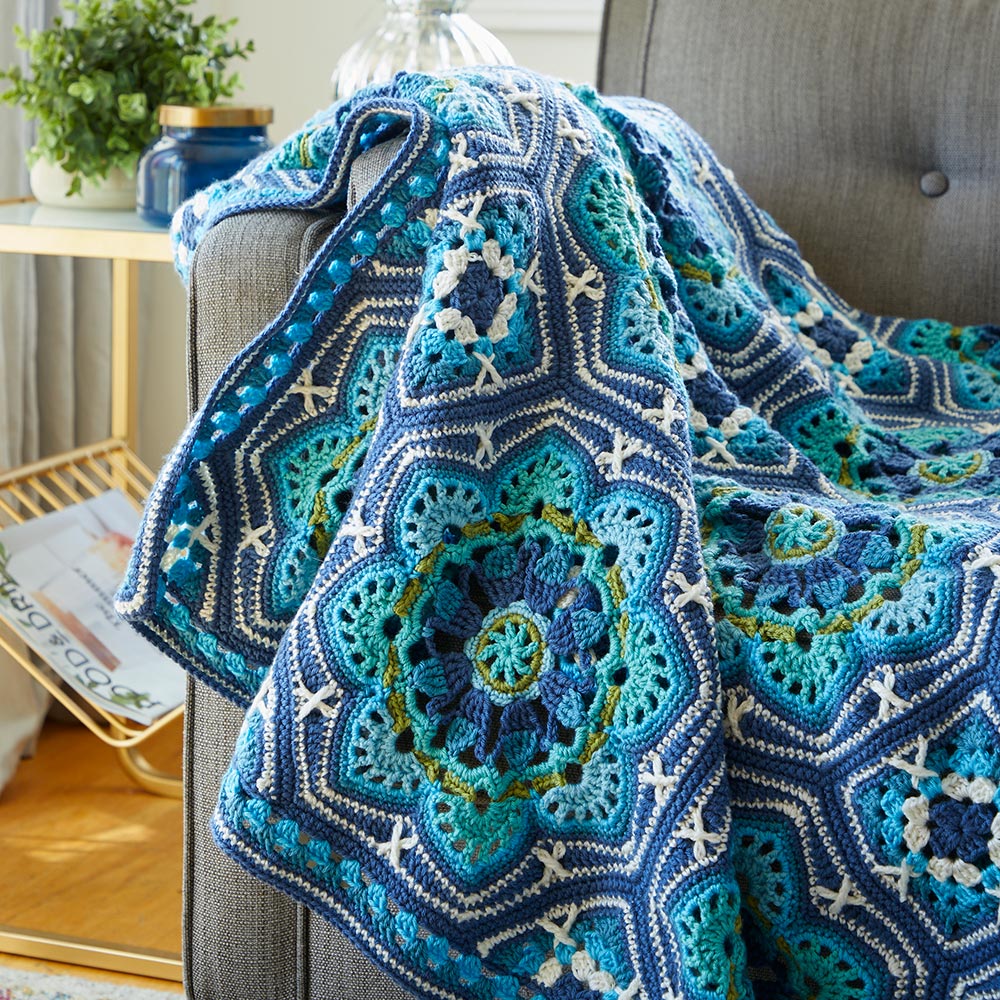 Light Blue Persian Tiles Throw