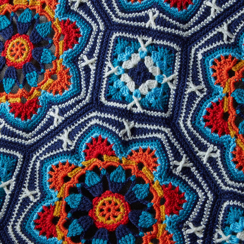 Dark Blue Persian Tiles Throw