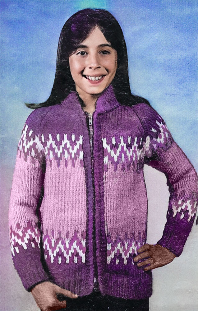 Children's Grecian Scroll Cardigan Pattern