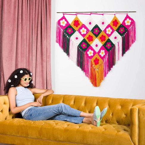 Free Crochet Flower Power Crochet Hanging Pattern