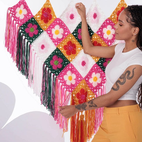 Free Crochet Flower Power Crochet Hanging Pattern