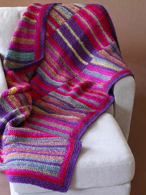 Free Three Panel Striped Afghan Pattern