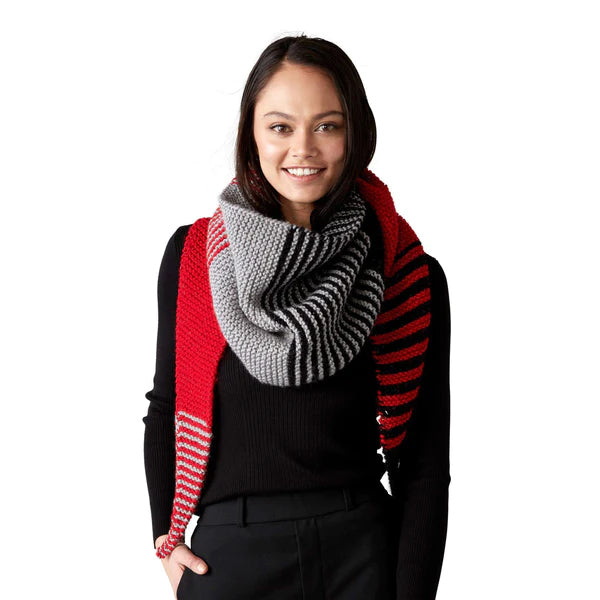 Free Red Heart Digital Painting Knit Shawl Pattern