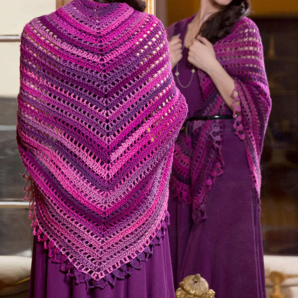 Free Red Heart Top-Down Shawl Pattern