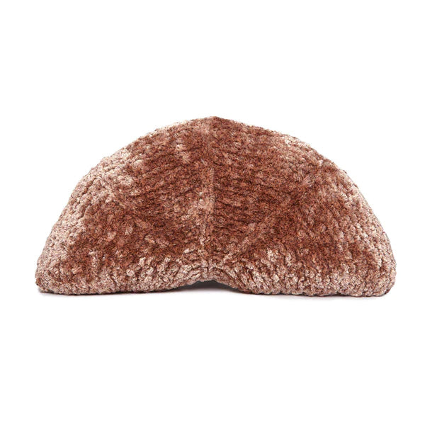 Modèle gratuit d'oreiller en tricot velouté en demi-cercle Bernat