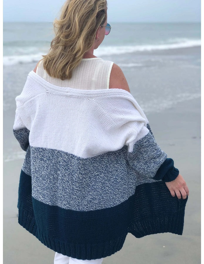 Free Color Block Cardigan Knit Pattern