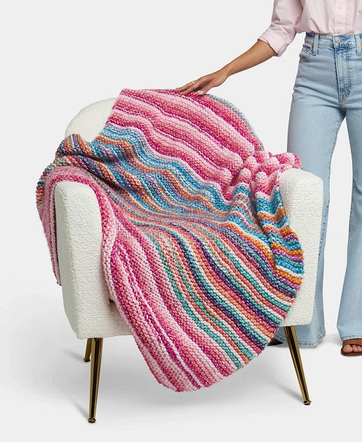 Free Garter Stripe Throw Pattern