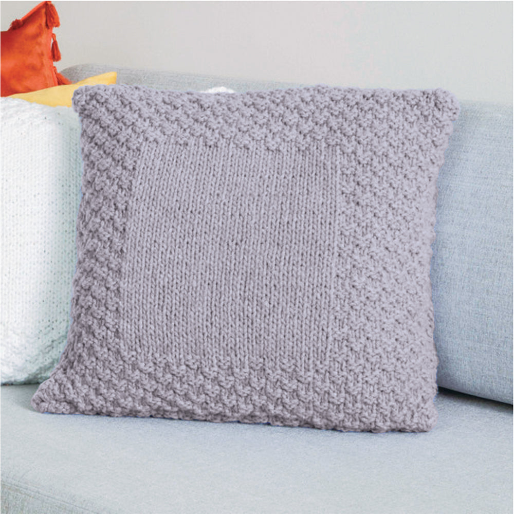 Free Check Border Knit Pillow Pattern