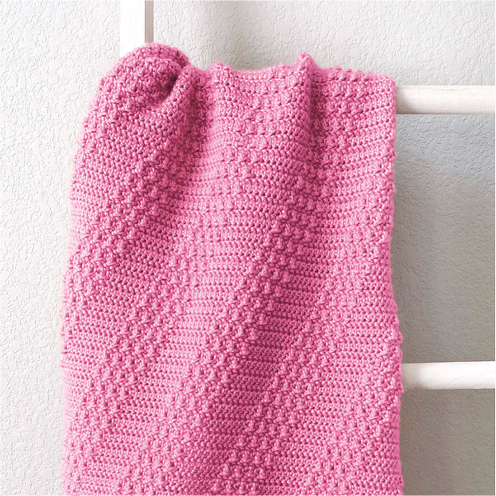 Modèle gratuit de couverture au crochet à rayures diagonales
