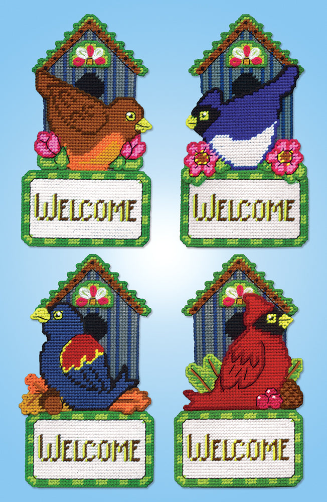 Welcome Birds Plastic Canvas Wall Hanging Kit