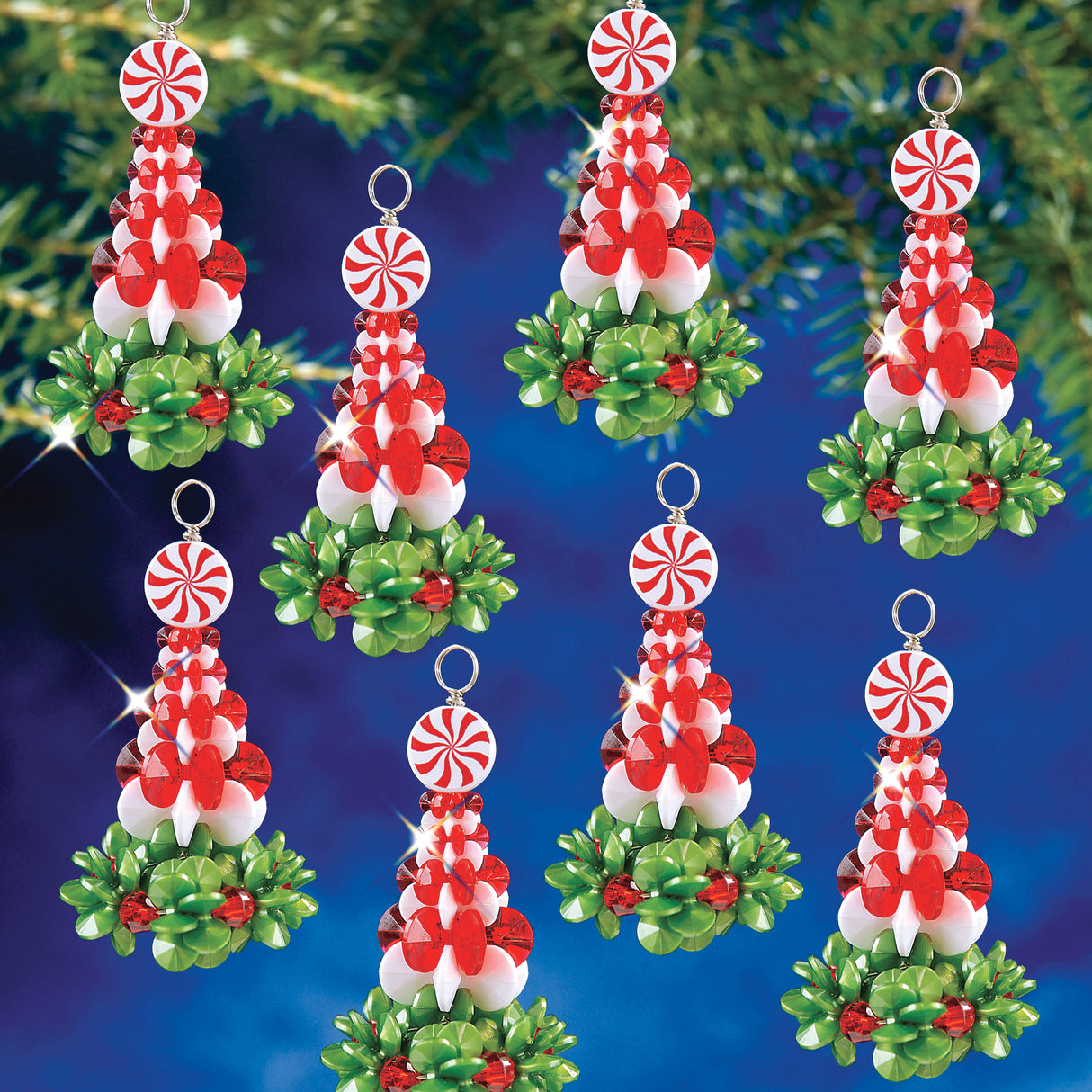 Peppermint Trees Beaded Ornament Kit