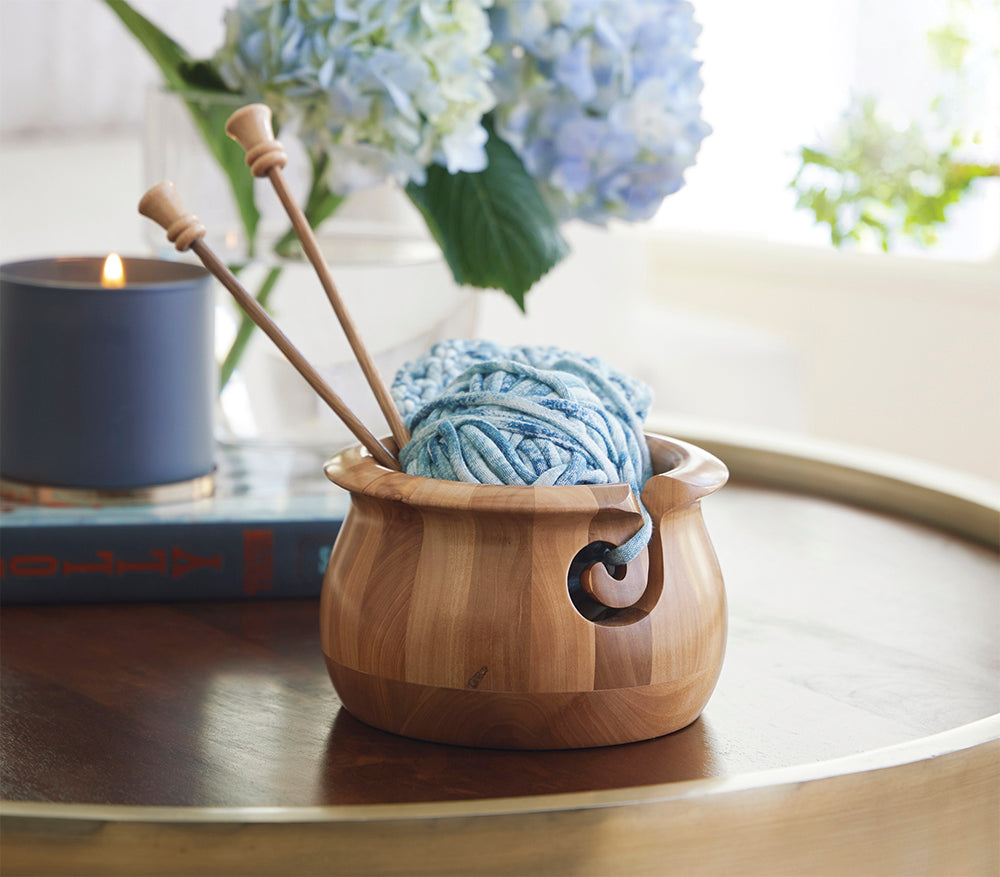 Camwood Wood Curvy Shape Yarn Bowl