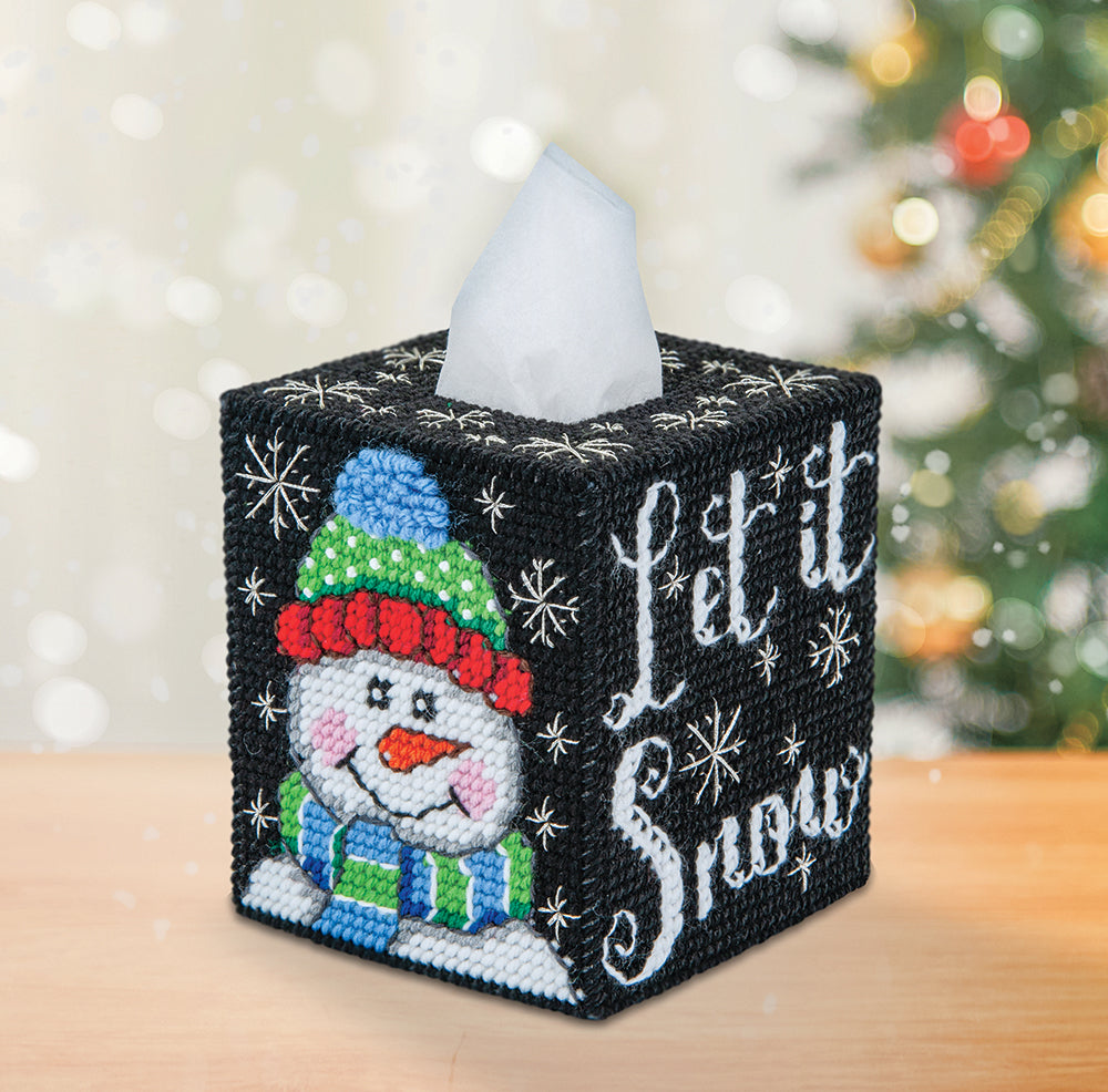 Snow Much Fun Plastic Canvas Tissue Box Cover Kit
