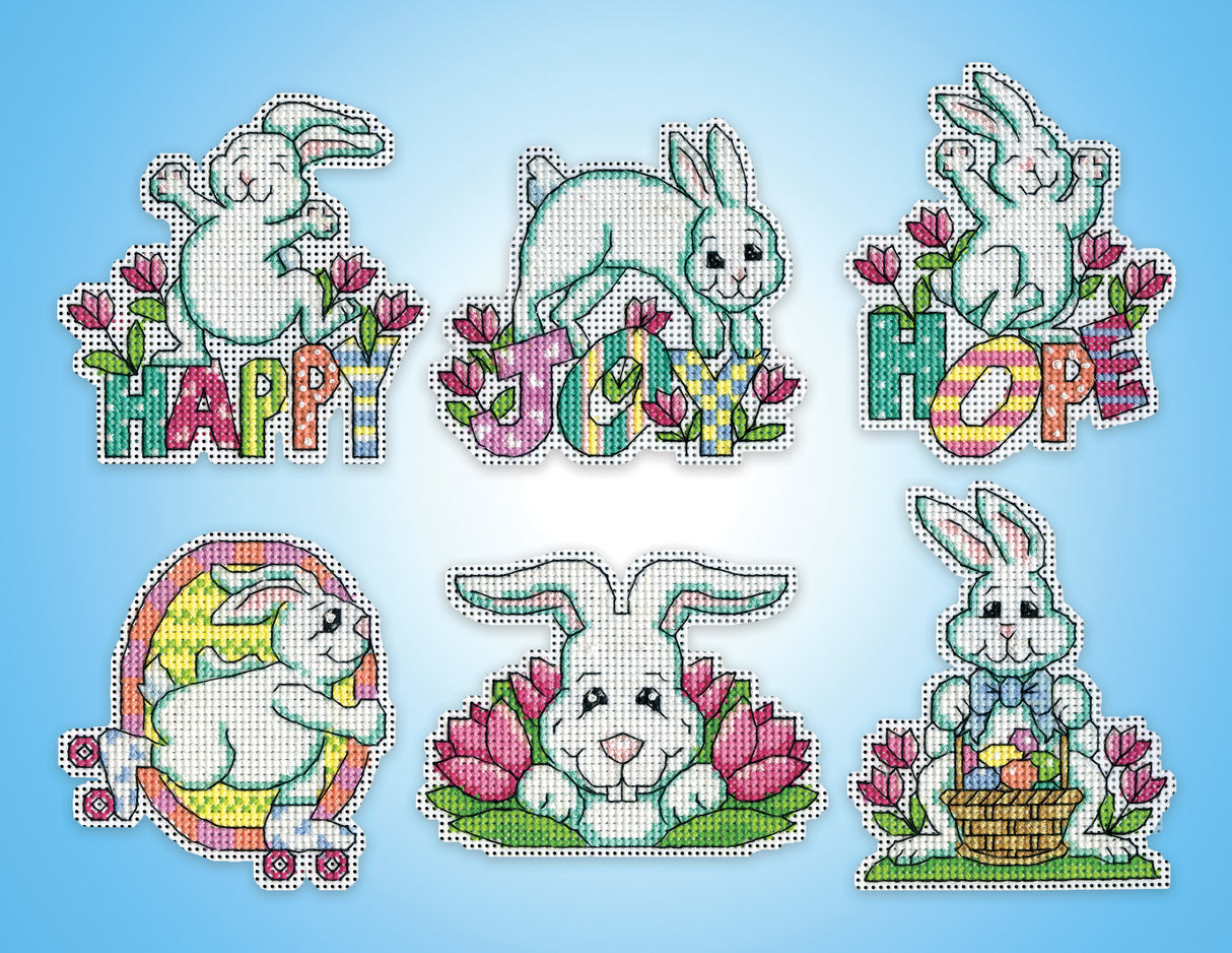 Easter Bunnies Counted Cross Stitch Ornaments Kit