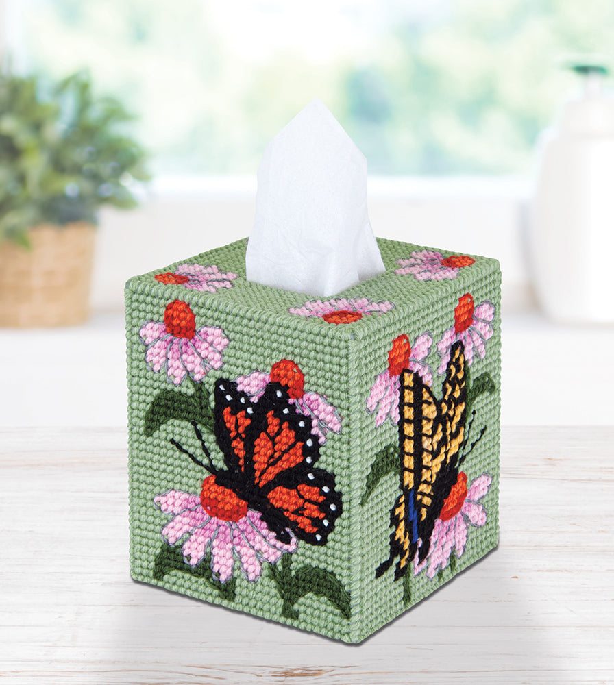 Cosmos Plastic Canvas Tissue Box Cover Kit