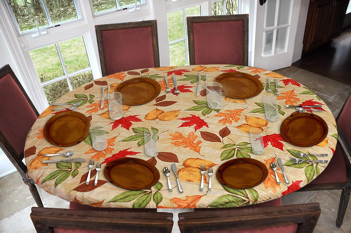All Over Leaves Elastic Table Covers