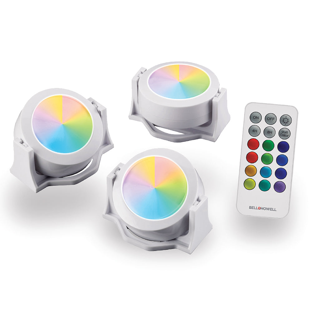 Bell+Howell 3 Pack Colour Changing Swivel Lights