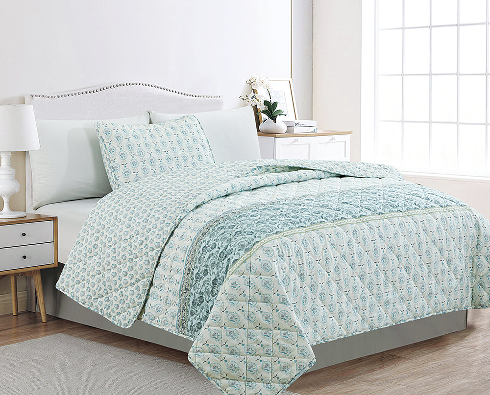 Patina Vie Allister Blue Reversible Quilt Set